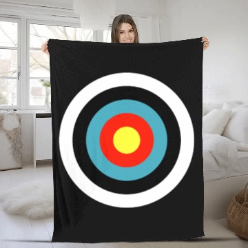 Discover Bullseye Archery Target Shooter Rings Fleece Blankets