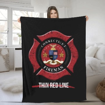 Discover Connecticut Firefighter Fleece Blankets Volunteer