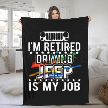 Discover I am retired driving jeep is my job jeep Fleece Blankets