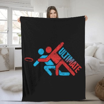 Discover Ultimate Frisbee - Extreme Sports Disc Golf Fleece Blankets