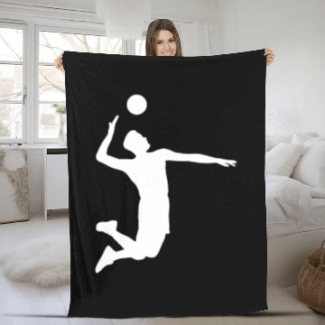 Discover Men Volleyball Spike Shadow Fleece Blankets Gift Ideas