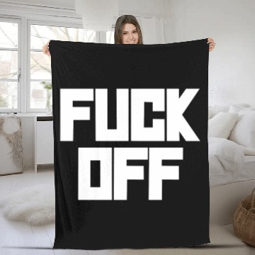 Discover fuck off please Fleece Blankets