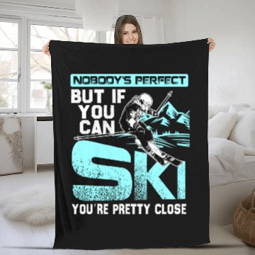 Discover Skiing Fleece Blankets