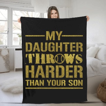 Discover Softball Dad Saying Funny Sport Daddy Fleece Blankets Gift