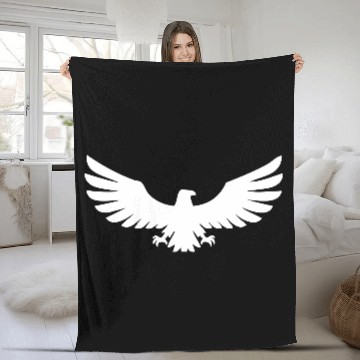 Discover Large Hawk Logo Fleece Blankets