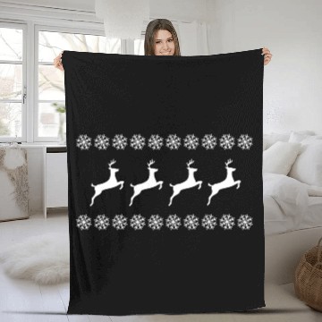 Discover Christmas Reindeer - Xmas Design Fleece Blankets
