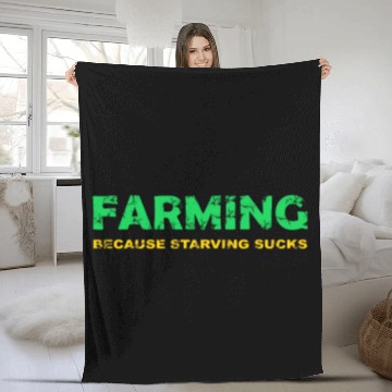 Discover Farming because starving sucks Fleece Blankets