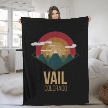 Discover Snowboard Vail Colorado Snowpark Ski Winter Gift Fleece Blankets