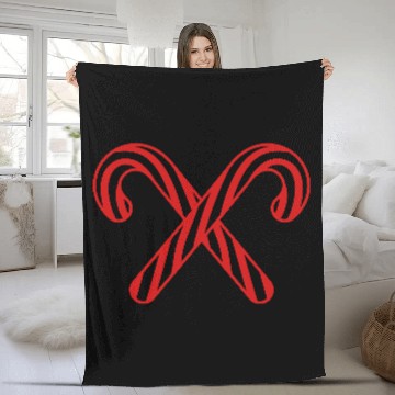 Discover cross 2 candy cane x delicious candy sugar sweet h Fleece Blankets