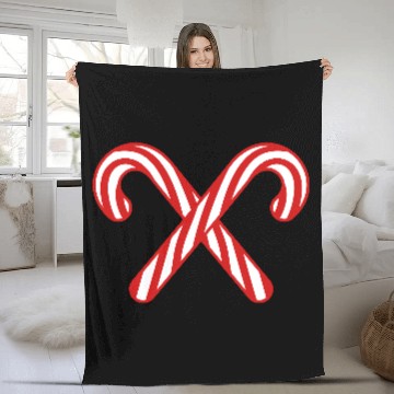 Discover 2 candy cane cross x delicious candy sugar sweet h Fleece Blankets
