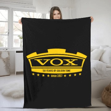 Discover Vox Amplification Guitar Gold Tone Fleece Blankets Womens Mens