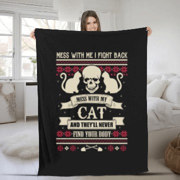 Discover Ugly Sweater Christmas Cat And Kitties Lover Fleece Blankets
