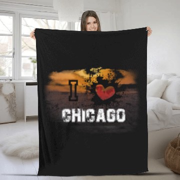 Discover I love Chicago Fleece Blankets