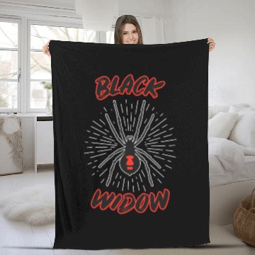 Discover black widow spider toxic dangerous gift Fleece Blankets