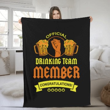 Discover Official Drinking Team Member Congratulations Fleece Blankets