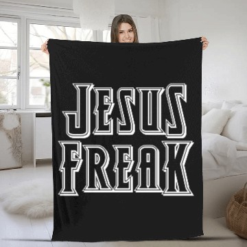 Discover Jesus Freak Outline, Christian, Faith, God Fleece Blankets