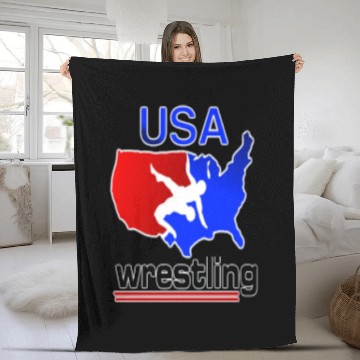 Discover USA Wrestling Tees Fleece Blankets