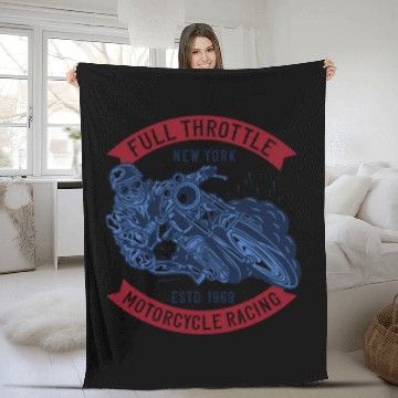Discover Motorcycle Racing Fleece Blankets