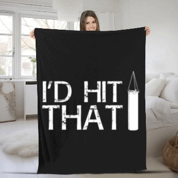 Discover I´D Hit That Boxer heavyweight fight boxing fight Fleece Blankets
