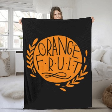 Discover Orange Fruit Fleece Blankets