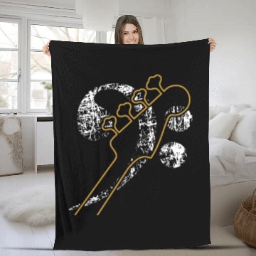 Discover Bass Clef - Bass Guitar Fleece Blankets