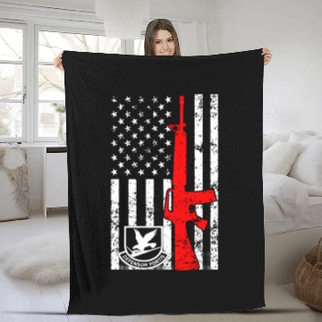 Discover Air Force Security Forces Defensor Fortis flag Fleece Blankets