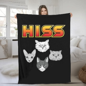 Discover Funny Cat Mom Kitten Cats Lover Rock - HISS Fleece Blankets