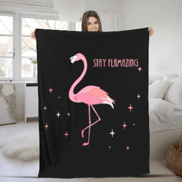Discover Stay Flamazing Flamingo Gift Fleece Blankets