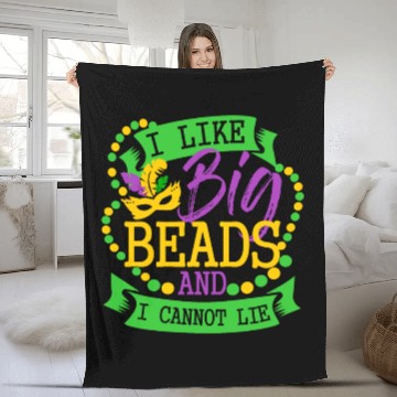 Discover I like big beads and I cannot Lie Mardi Gras Party Fleece Blankets