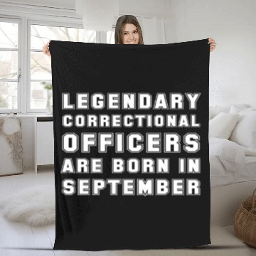 Discover Correctional Officer September Birthday Gift Fleece Blankets