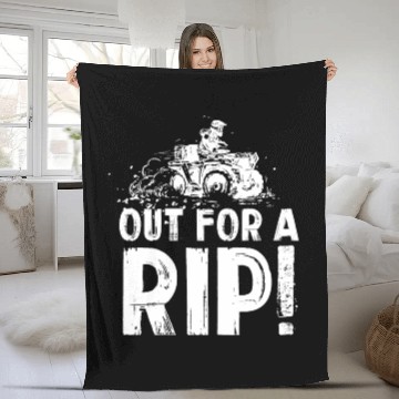 Discover Out for a Rip Dirt Biking - Noisy 4x4 ATV Off Road Fleece Blankets