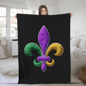 Discover Mardi Gras New Orleans SaintsFleur De Lis Bling Fleece Blankets