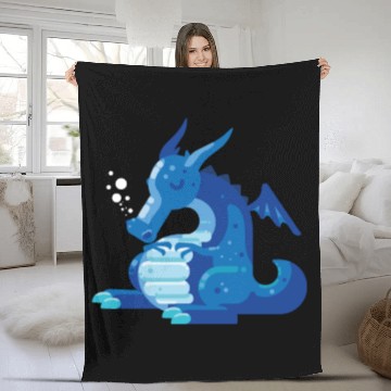 Discover Dragon Wyvern Frost Ice Crystal Winter Fat Gift Fleece Blankets