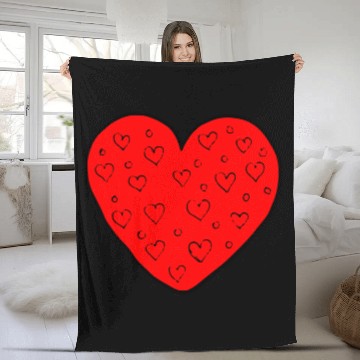 Discover Big red heart with little hearts Valentine's gift Fleece Blankets