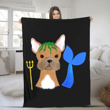 Discover French bulldog star sign aquarius gift idea Fleece Blankets