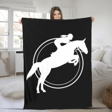 Discover Show Jumping Western Fleece Blankets