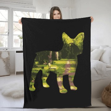Discover Double Exposure Animals French Bulldog - Gift Idea Fleece Blankets
