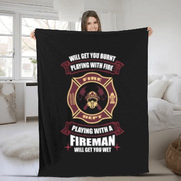 Discover Playing With Fire Sexy Gift Fire Brigade Fleece Blankets