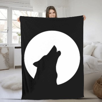 Discover Cool Big Bad Wolf Moon Howl Dog Fleece Blankets Gift Idea