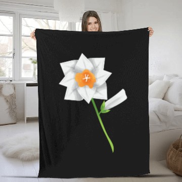 Discover Flower Spring Daffodil Narcissus White - Gift Idea Fleece Blankets