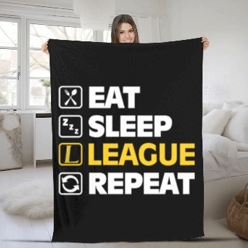 Discover Eat Sleep League Repeat Bronze Master Legend LoL Fleece Blankets