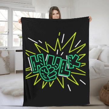 Discover Neon Hulk Fleece Blankets By Marvel Design By Humans----PD