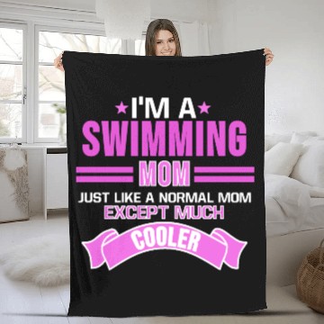 Discover Swimming Mom Fleece Blankets Swimmer Swim Swimsuit Gift