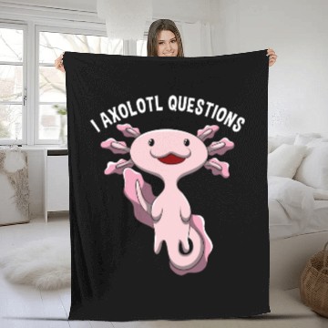 Discover I Axolotl Questions Word Game Schoolchild Gift Fleece Blankets