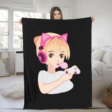 Discover Typical Gamer Girl Gaming Controller Nerd Gift Fleece Blankets