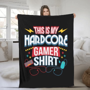 Discover Hardcore Computer Typical Gamer Gaming Nerd Gift Fleece Blankets