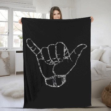 Discover Vintage Hang Loose Shaka Sign Distressed Gift Fleece Blankets