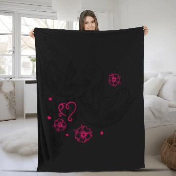 Discover Sakura Cherry Blossom Swallow Birds Spring Flowers Fleece Blankets