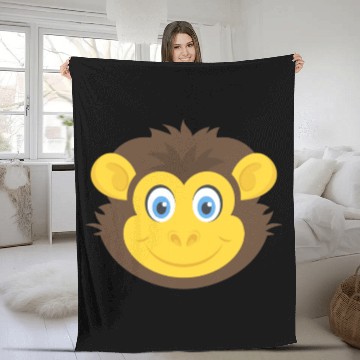 Discover cute monkey ape affe 7 Fleece Blankets