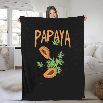 Discover Papaya motif fruit Vegetarian Vegan Gift idea Fleece Blankets
